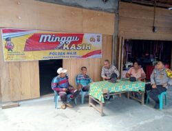Sampaikan Imbauan Kamtibmas Poslek Maje Minggu Kasih di Desa Tanjung Baru 